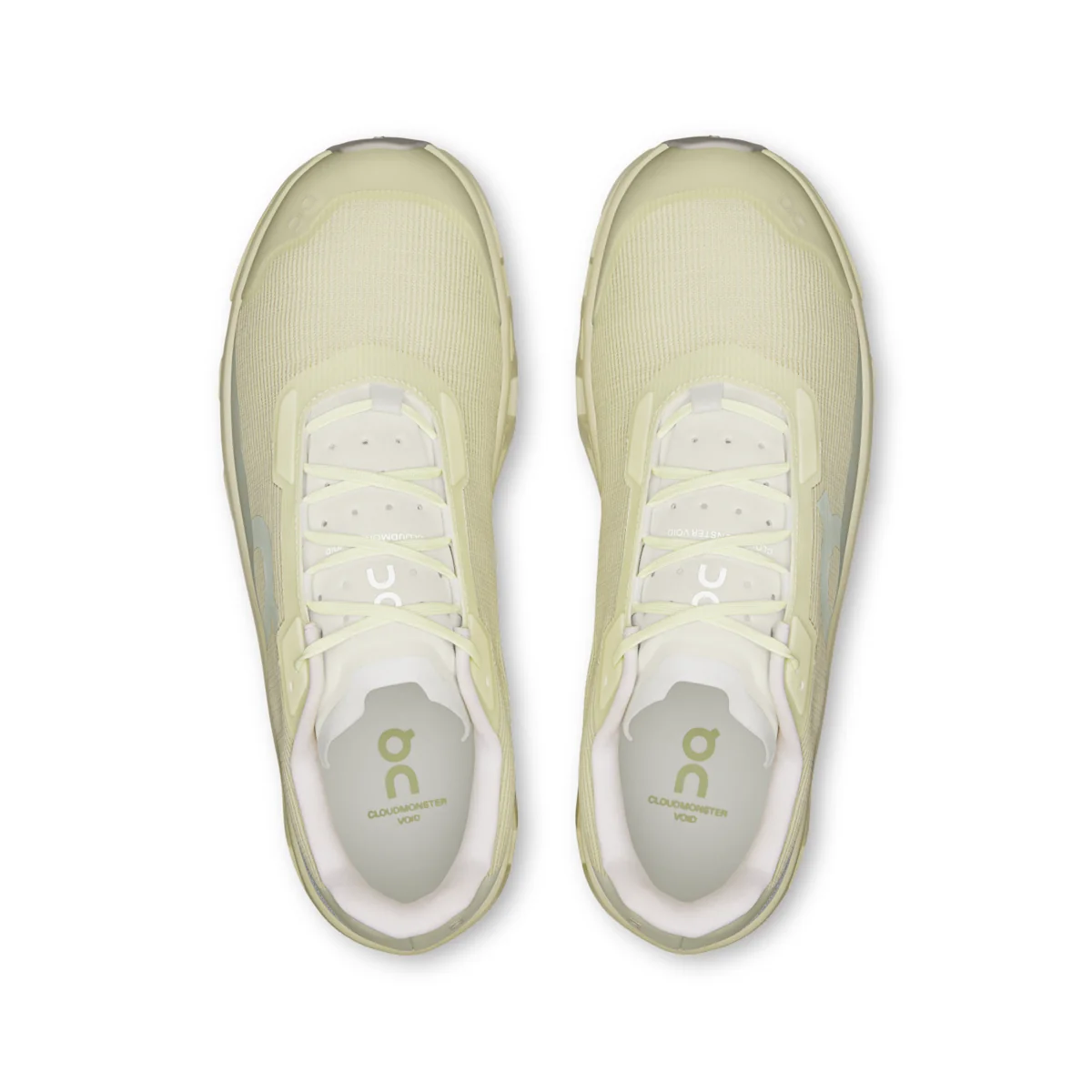 On Cloudmonster Void - Seedling | Linen Same iconic cushioning as the Cloudmonster